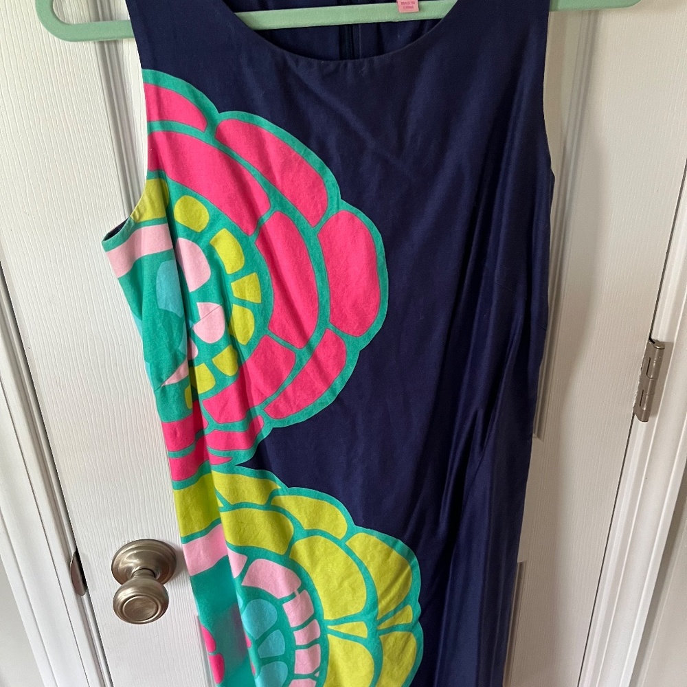Lilly Pulitzer Stephanie Navy Bold Flower Shift Dress
